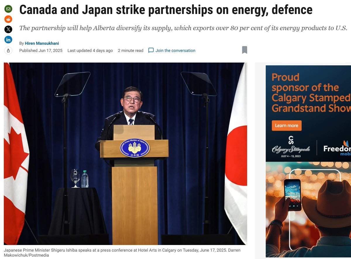 ShannonAJ1's tweet image. The G7 Leaders Summit outcomes were overshadowed by news in the Middle East. That said, the formalizing of an agreement on energy and security between Canada and Japan is an important one. As is @JPN_PMO PM Ishiba's comments on the importance of CDN LNG for Japan's energy…