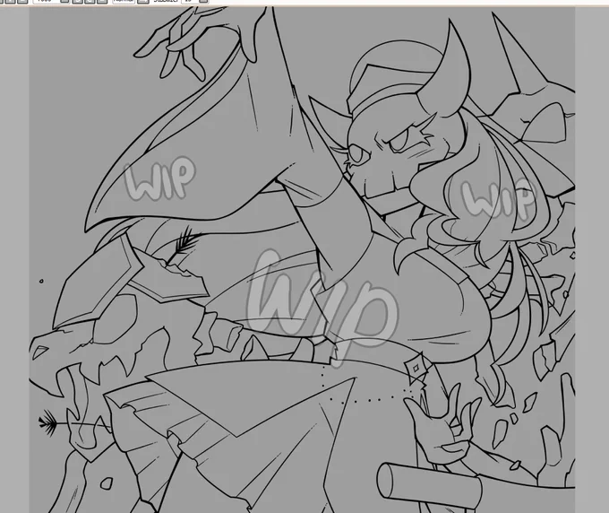 Preview for a thingy💀🔥

Progress experiments with line weight, think it's paying off. Most daunting part of the process becomes more satisfying! 