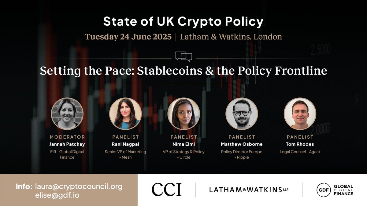 Crypto Council for Innovation (@crypto_council) on Twitter photo As stablecoins move toward implementation, clarity, compliance, and innovation are key. At the State of UK Crypto Policy Summit, experts will explore the frontlines of regulation, use-cases, and infrastructure in the UK and beyond.
<a href="/jannah_patchay/">Jannah Patchay</a>, Executive in Residence – As stablecoins move toward implementation, clarity, compliance, and innovation are key. At the State of UK Crypto Policy Summit, experts will explore the frontlines of regulation, use-cases, and infrastructure in the UK and beyond.
<a href="/jannah_patchay/">Jannah Patchay</a>, Executive in Residence –