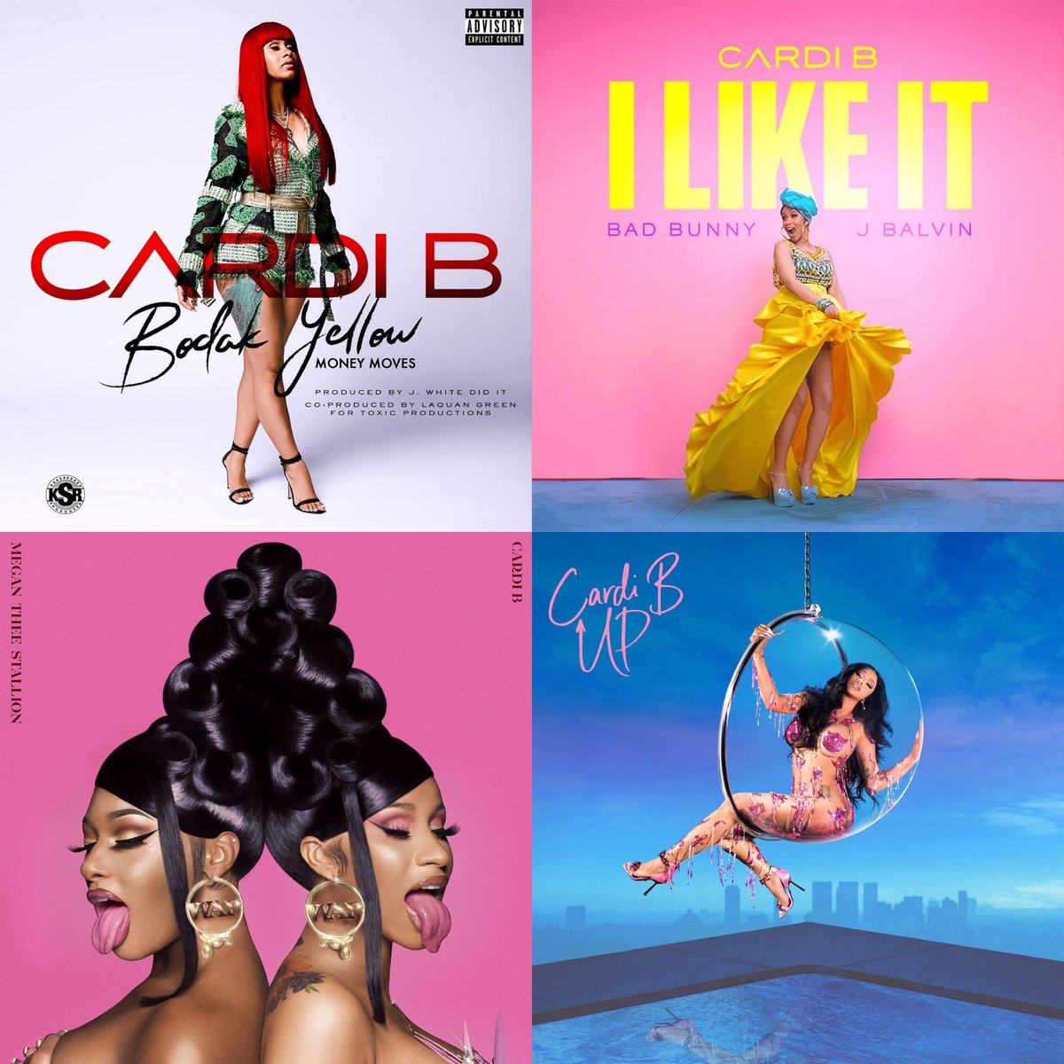 Cardi B Becomes First Female Rapper With Two Albums Generating Multiple ...