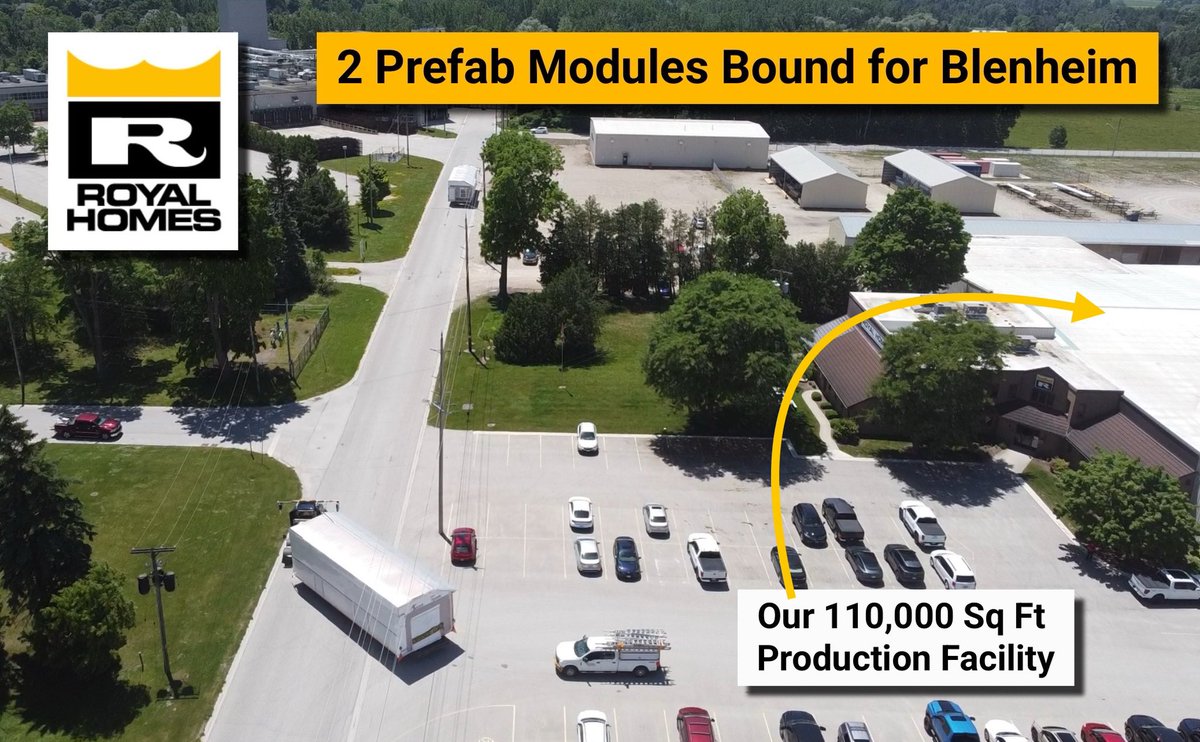 RoyalHomesCan's tweet image. A custom home departs our Wingham production facility!

2 prefab modules headed for a new foundation in Blenheim! 

Just about wherever you have a lot in Ontario, we deliver.

#custombuilder #modular #since1971 #prefab

1-800-265-3083

🏡🚛 royalhomes.com/locations/