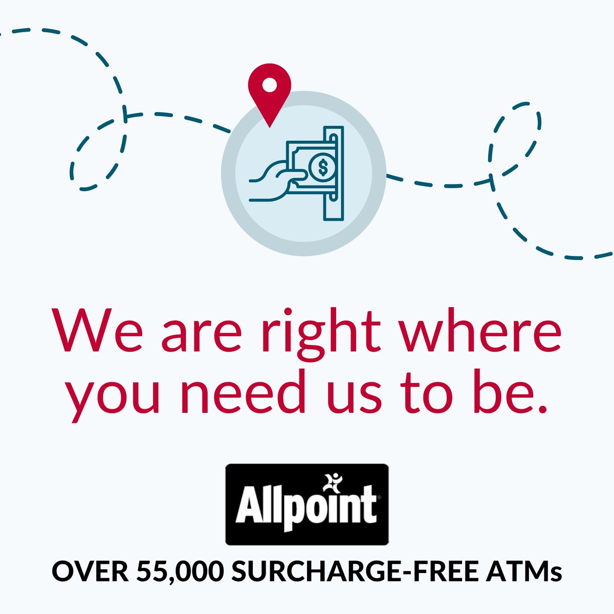 As a #TDECU Member, you can make free withdrawals at any of Allpoint's 55,000 ATM locations. 💵 To find one near you, visit: bit.ly/3ZRvITO #atm #atmwithdrawal #atmdeposit #atmnearme
