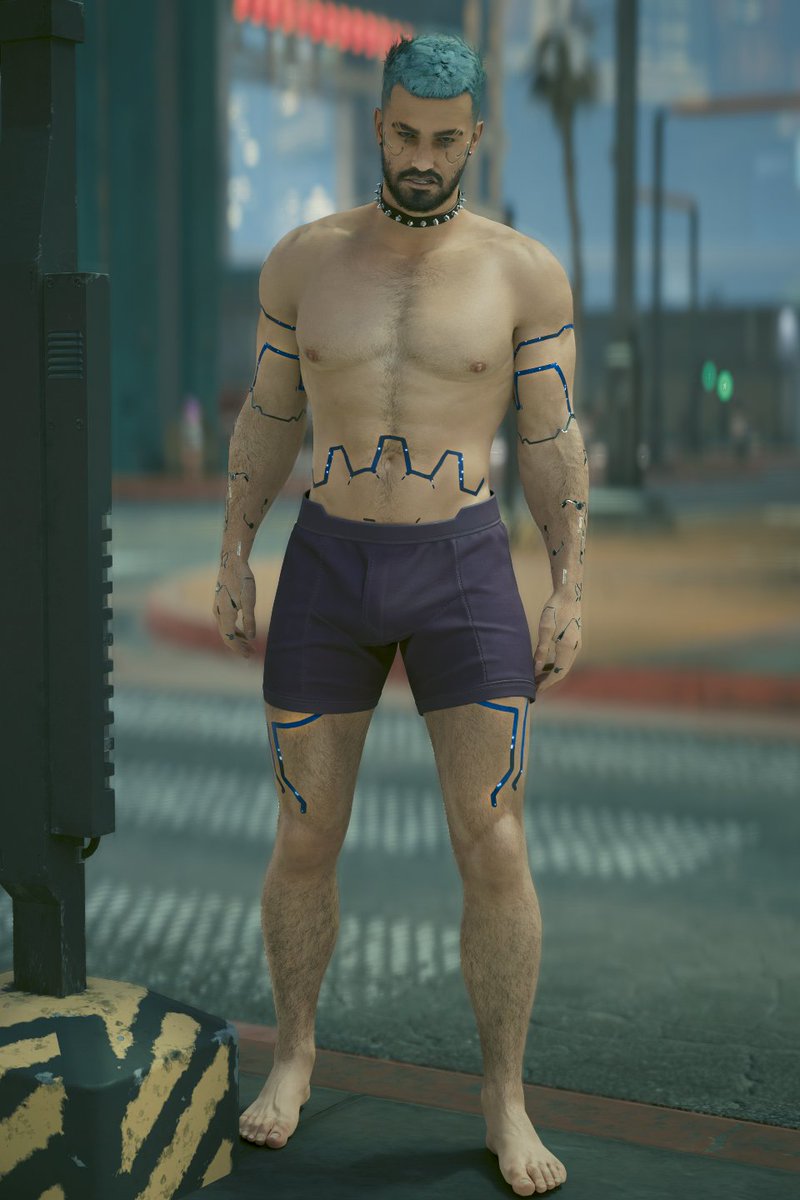 Last tweet I said about the brother of V
He is like almost a clon but he is actually older than V so yeah 
Anywais here he is
+I love his body cyberware so much