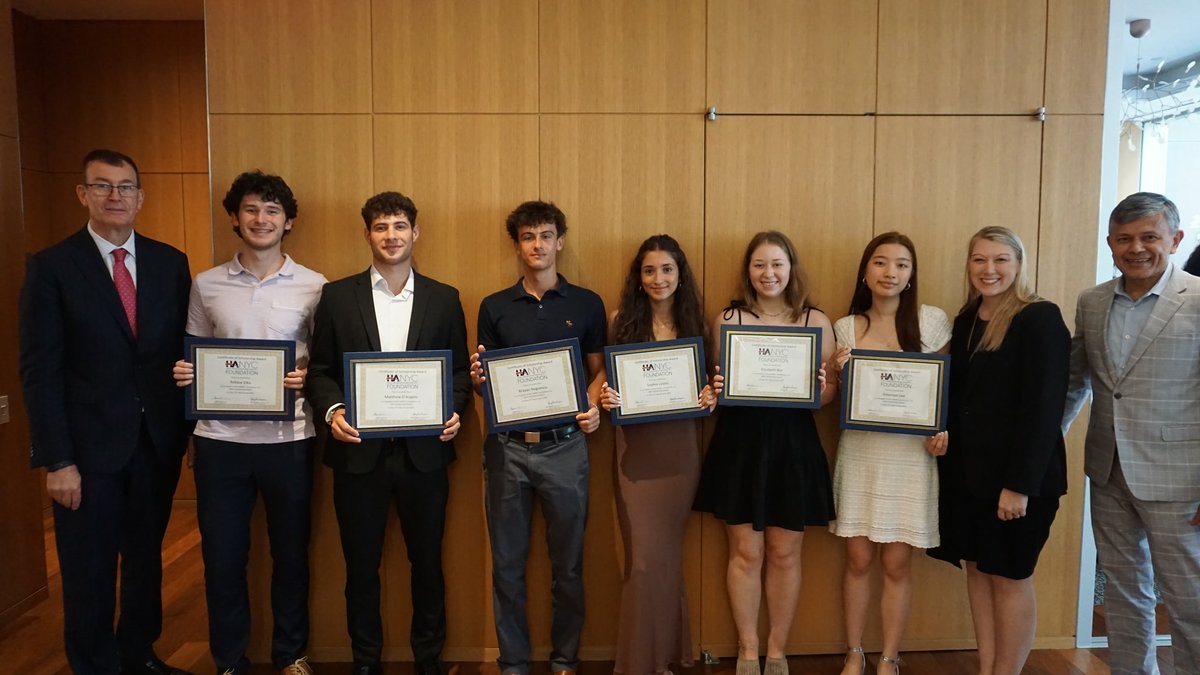 The HANYC Foundation held a luncheon today honoring the six outstanding recipients of its Scholarship Awards, all of whom are children of member-hotel employees. Congratulations to all recipients!