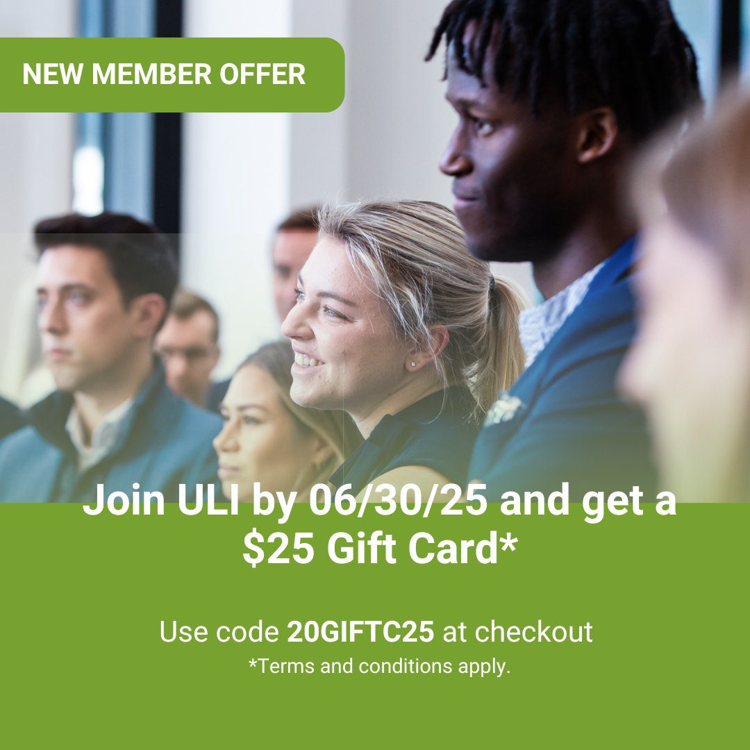ULIBC's tweet image. Expand your network by building connections with peers and industry leaders and for a limited time only join ULI and get a $25 ULI gift card* for your next #ULIBC event.
Use promo code 20GIFTC25 at checkout. *Terms & Conditions apply.
on.uli.org/orwa50Wf4ET
#ULI #Membership