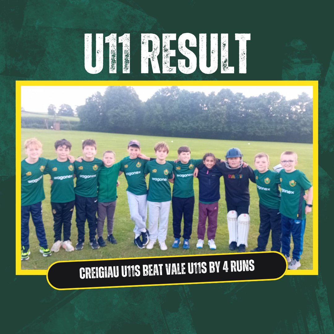 Congratulations to our under 11s who continue their winning run, beating The Vale by 4 runs
