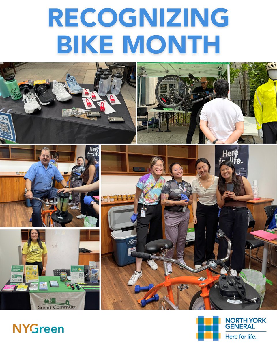 June is #BikeMonth! NYG is celebrating biking as a fun, healthy and sustainable way to get around with free bike tune ups from <a href="/mec/">MEC</a>, Bike blender smoothies, and information about our Smart Commute Program with <a href="/PointA/">PointAStudios</a> among other activities. Thanks to everyone involved! #NYGreen