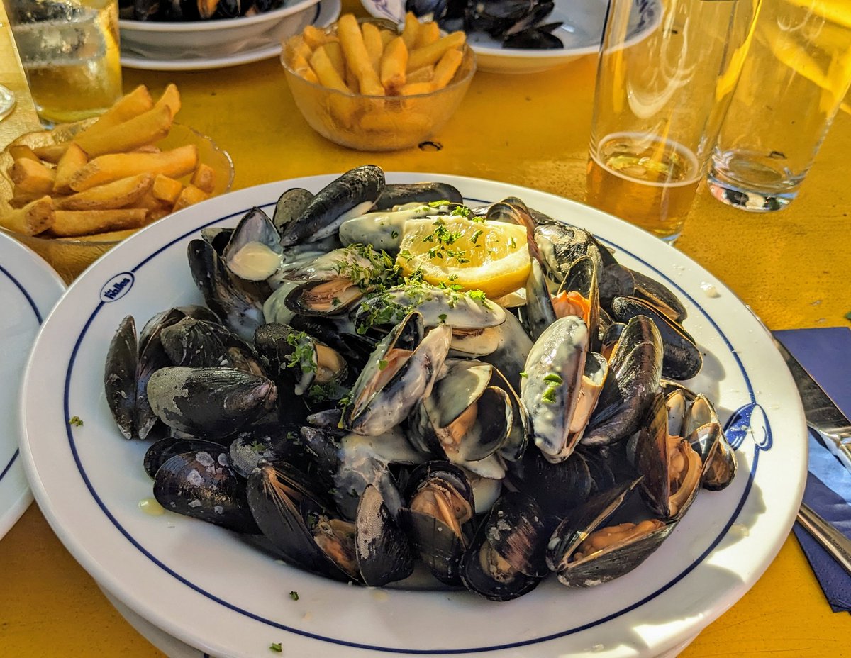 Moules + frites with the group and phage friends in Zürich 🍻😁