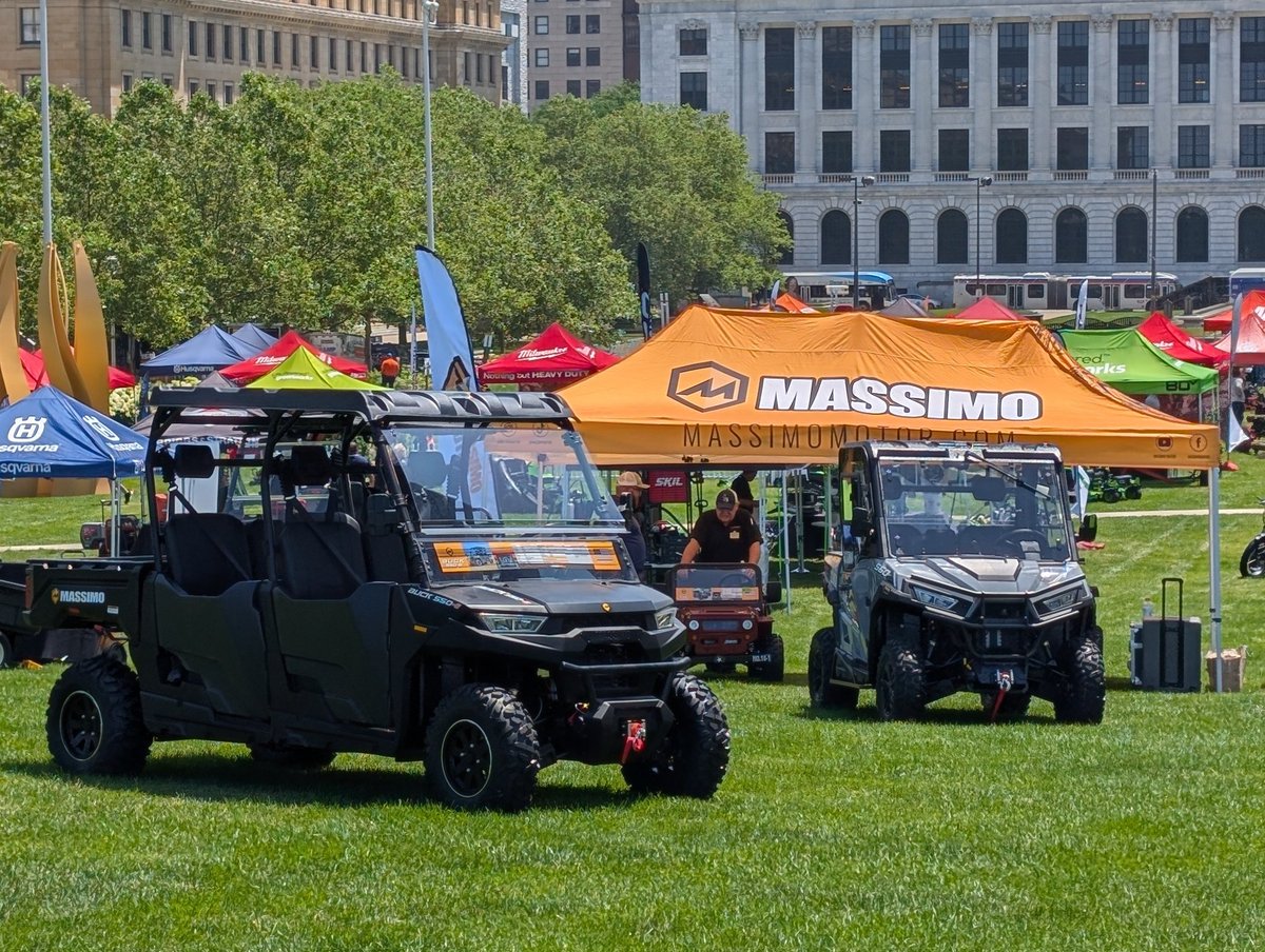 MASSIMOMOTOR's tweet photo. Today, at the bustling Mid-States Hoedown event at the Huntington Convention Center, local off-road innovator Massimo Motor is making waves with its latest lineup of powersports vehicles. The show attracts retailers and enthusiasts from across the nation 🤠 https://t.co/rDTYLx7hjW