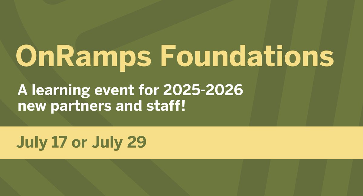 #OnRamps Foundations is a 2-hour online professional learning event for everyone new to partnering with us  — including all district and campus staff! 📣 Get the resources you need for a smooth start. Attend July 17 or 29. Find the registration link in your onboarding emails.