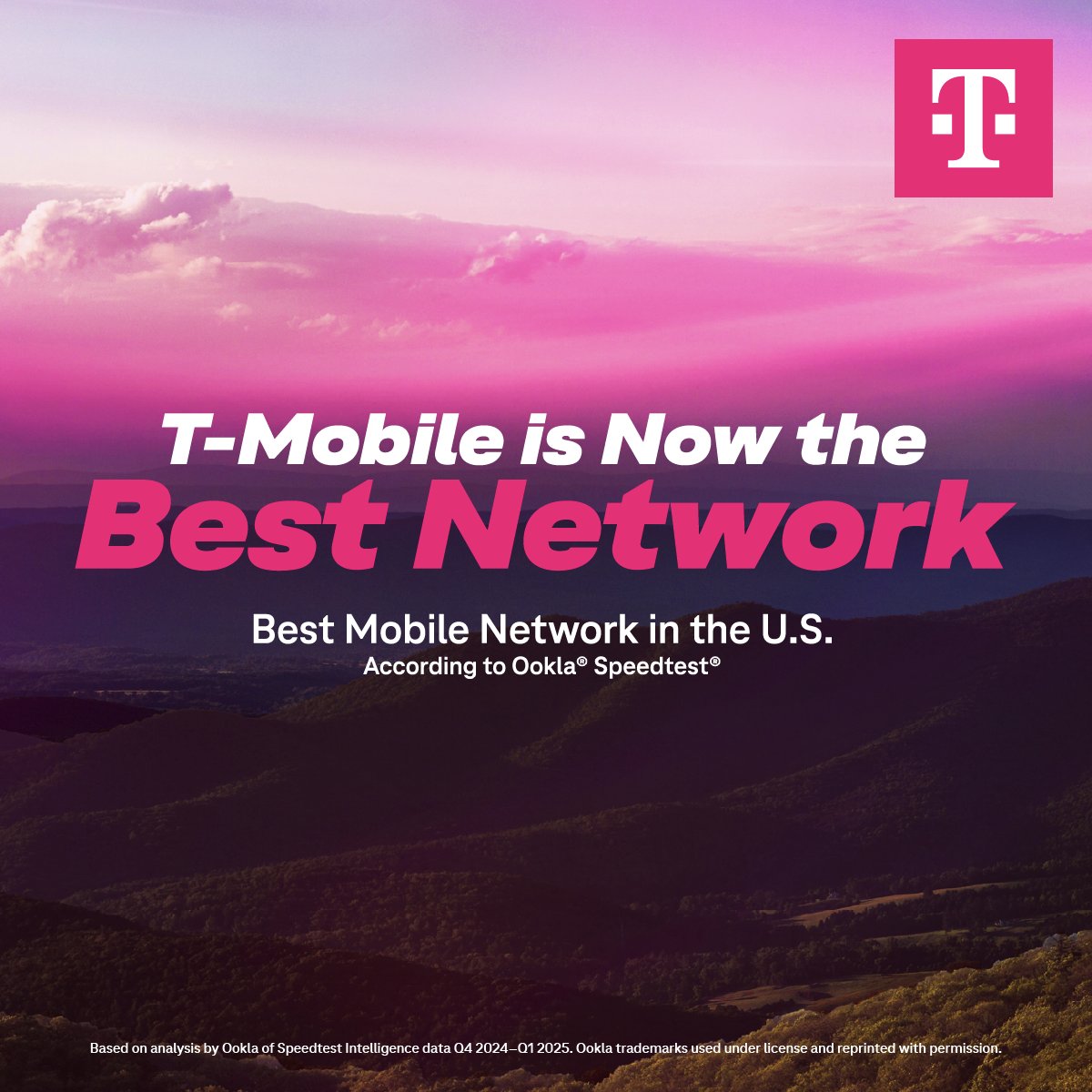 MikeSievert's tweet image. 12 years ago, we were dead last.
Today, @TMobile has the BEST Network in America — confirmed by Ookla in the biggest network test ever in the U.S.
This isn’t just a big claim. It proves a different approach works: Build with customers at the center. Bet big. Stay relentless.…