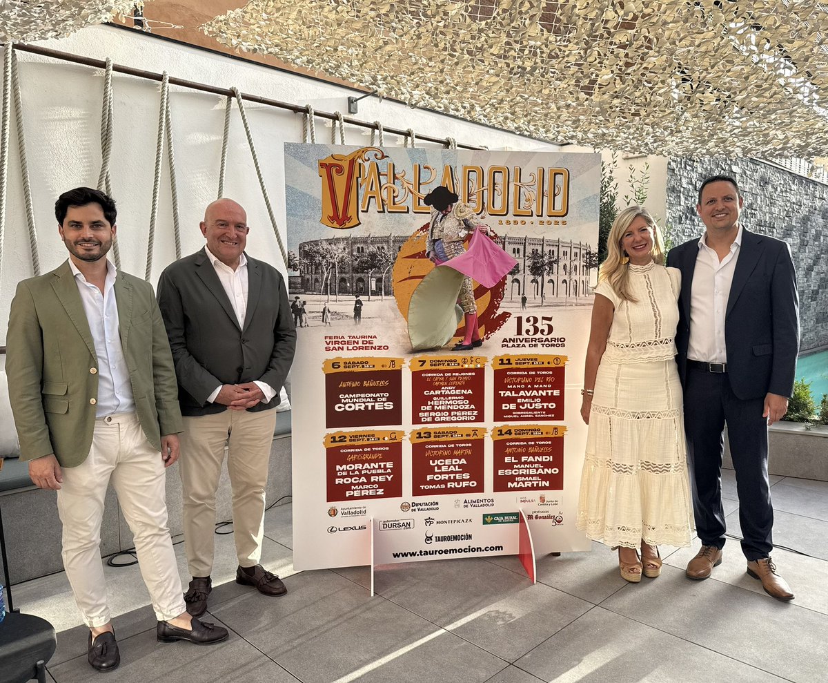 torosvalladolid's tweet photo. 🔜💥 ¡𝗩𝗔𝗟𝗟𝗔𝗗𝗢𝗟𝗜𝗗 𝗬𝗔 𝗧𝗜𝗘𝗡𝗘 𝗙𝗘𝗥𝗜𝗔! Del 6 al 14 de septiembre las figuras en el coso del Paseo de Zorrilla para celebrar el 135 aniversario de la plaza de toros. ¡𝗬𝗔 𝗙𝗔𝗟𝗧𝗔 𝗠𝗘𝗡𝗢𝗦! ⏳⏳ https://t.co/PuaIK5GtZT