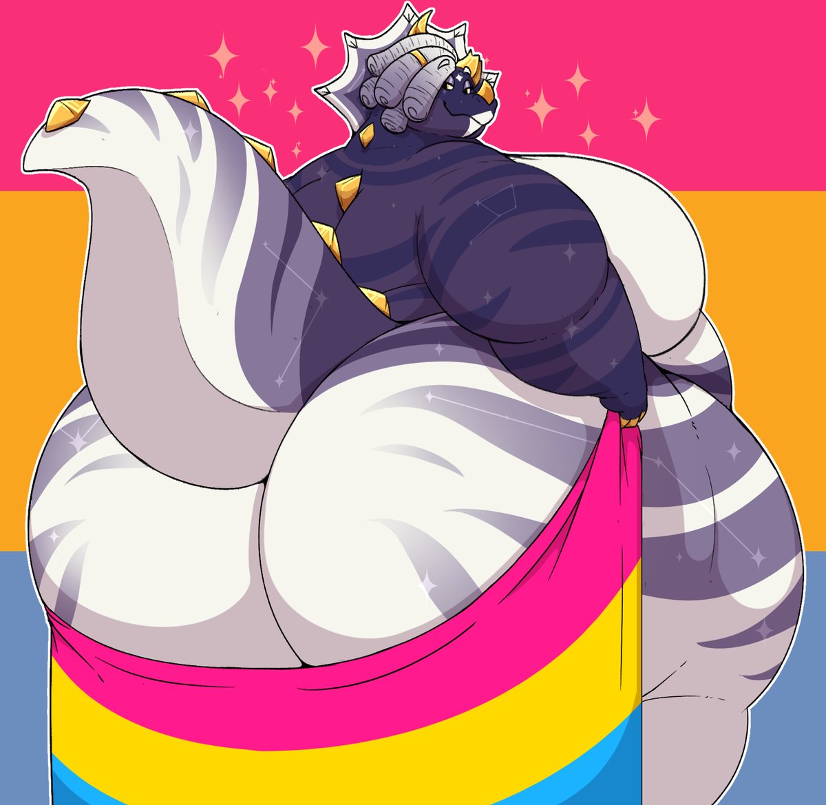 Lovin' everybody ❤️ 
Happy pride. 🩷 💛 💙 
Art by <a href="/noirbutt/">✖ Noir!</a>