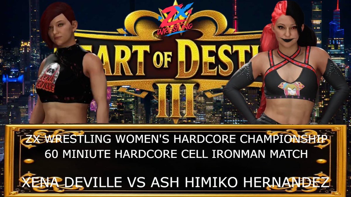 ZX_Wrestling's tweet photo. ZX wrestling Women's Hardcore Championship
60 Minutes Hardcore Cell Ironman Match
@XenaDevilleZX vs @Ash_Himiko_ https://t.co/biVeqnG98g