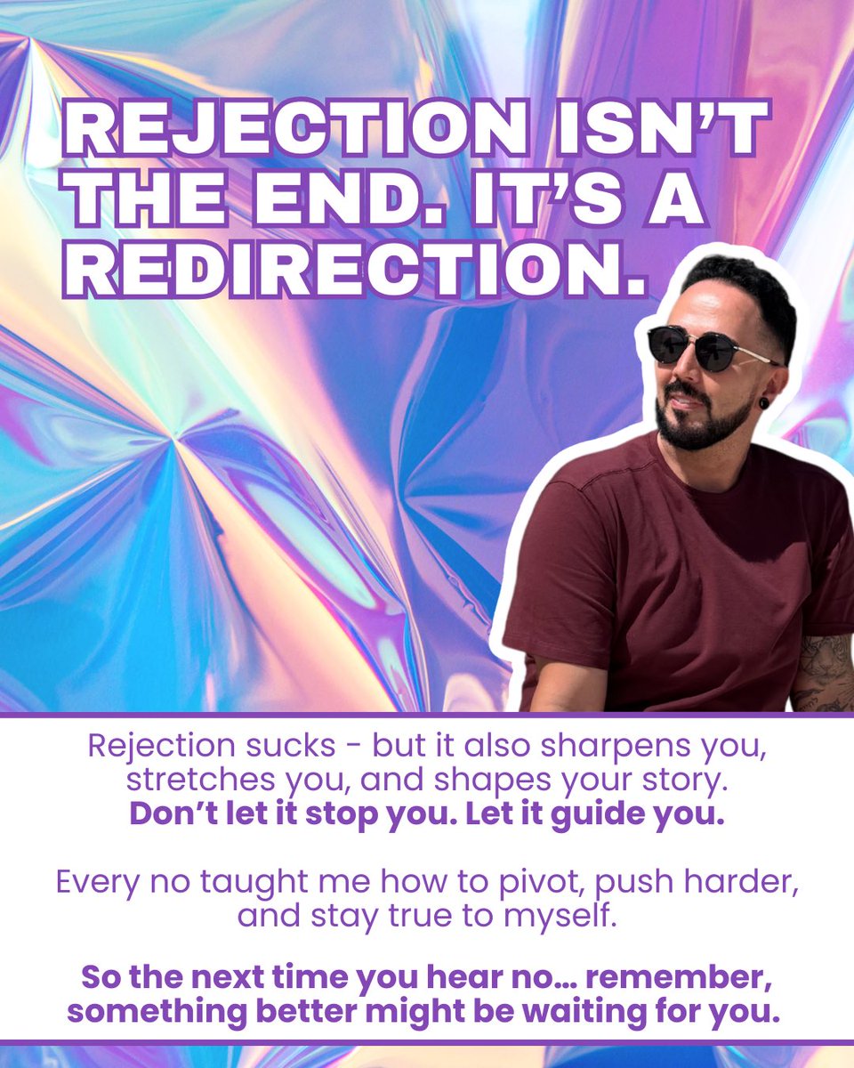 Rejection hurts - but it also shapes you.
I’ve had pitches flop, dreams detour, and doors close… but every “no” made space for something better.
If you’re in that phase, keep going.
Your “yes” is coming. 💜