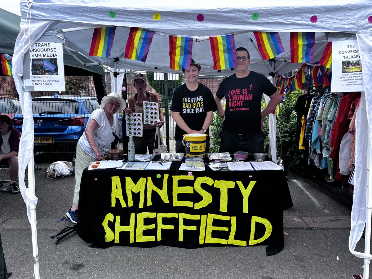 Huge thanks to everyone who came to see us at Kelham Pride! 🏳️‍🌈 We had a blast, and collected 742 signatures, calling for an end to conversion therapy, and for better representation of trans people in the media  🏳️‍⚧️ Catch us next at Firth Park Mela on Sunday 3rd August 🌞🕯️