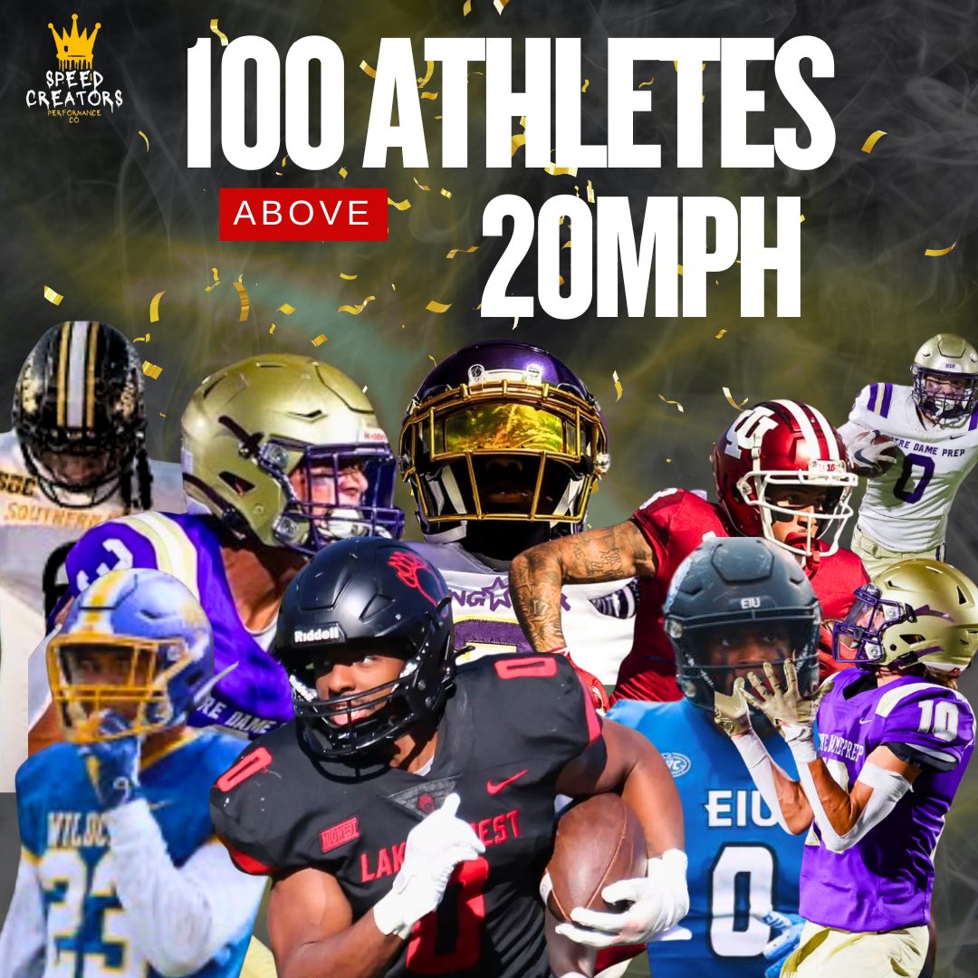 The other day was a huge day for @speedcreatorsllc 

We have officially gotten 100 athletes to run 20mph or higher with an all time record of 23.5mph (someone come and beat it😤)

This is a huge milestone for us as we are dedicated to helping athletes perform at their best and be