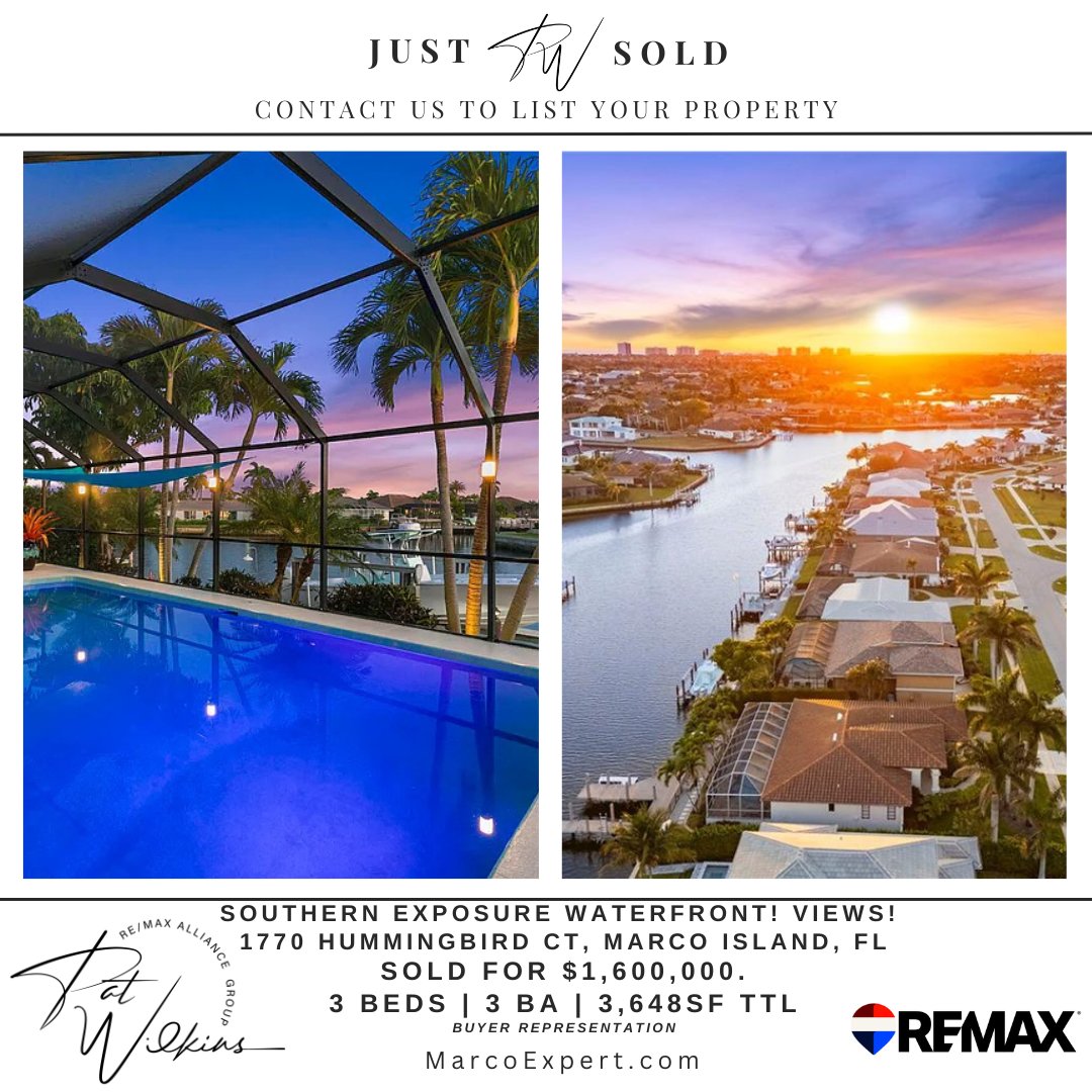 Patwilkins's tweet photo. JUST SOLD✨ Repeat customers with refined taste who knew this was the one. Elevated, storm-safe 3BR/3BA with 2023 roof, VIEWS! Saltwater pool, dock for 30' boat. Southern exposure + tropical curb appeal = Florida bliss🌴Pat Wilkins | 239-290-8593 | 🔗https://t.co/w3CW1BC9zf https://t.co/xWicFH2xWF