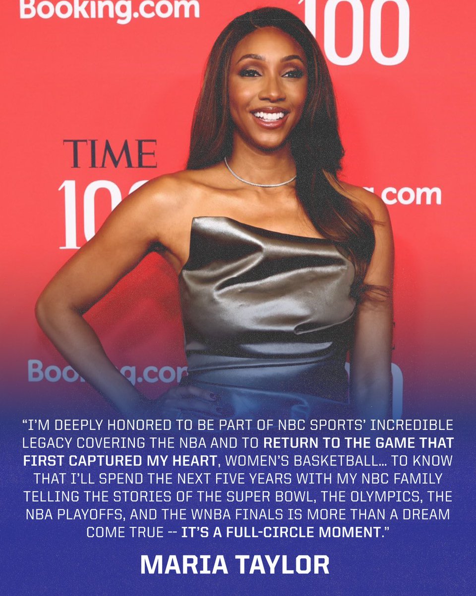 NBA on NBC and Peacock (@nbaonnbc) on Twitter photo There's no other host we'd rather have in the studio for the NBA on NBC and Peacock. 🤩
Welcome to the team, <a href="/MariaTaylor/">Maria Taylor</a>! 🏀 There's no other host we'd rather have in the studio for the NBA on NBC and Peacock. 🤩
Welcome to the team, <a href="/MariaTaylor/">Maria Taylor</a>! 🏀