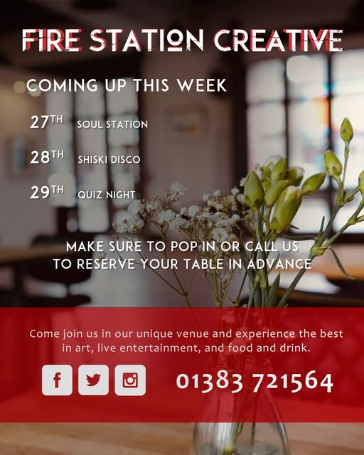 We've got even more great entertainment coming up this weekend. Make sure you have your tickets and these dates are in your diary.

27th Soul Station (tickets on Eventbrite)

28th Shiski Disco (tickets from Cafe Wynd)

29th Quiz Night (pay on the night)

We'll see you there.