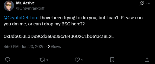 This is a fraudster who copied the winner's account and steals someone else's prize. DM the original winner please.