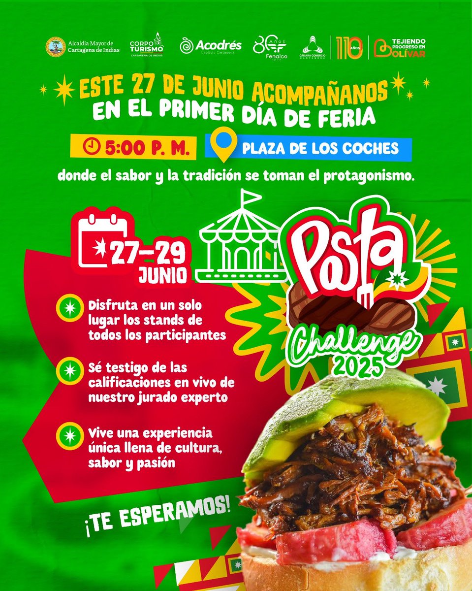 BolivarAcodres's tweet photo. Desde Acodrés Cartagena-Bolívar celebramos esta gran apuesta por el turismo gastronómico: el #PostaChallenge.20 restaurantes rinden homenaje a nuestro plato insignia, uniendo tradición e innovación. 
¡A comer posta, que el sabor es nuestro y merece todos los aplausos! 
#cartagena https://t.co/UDPX8HlPSI
