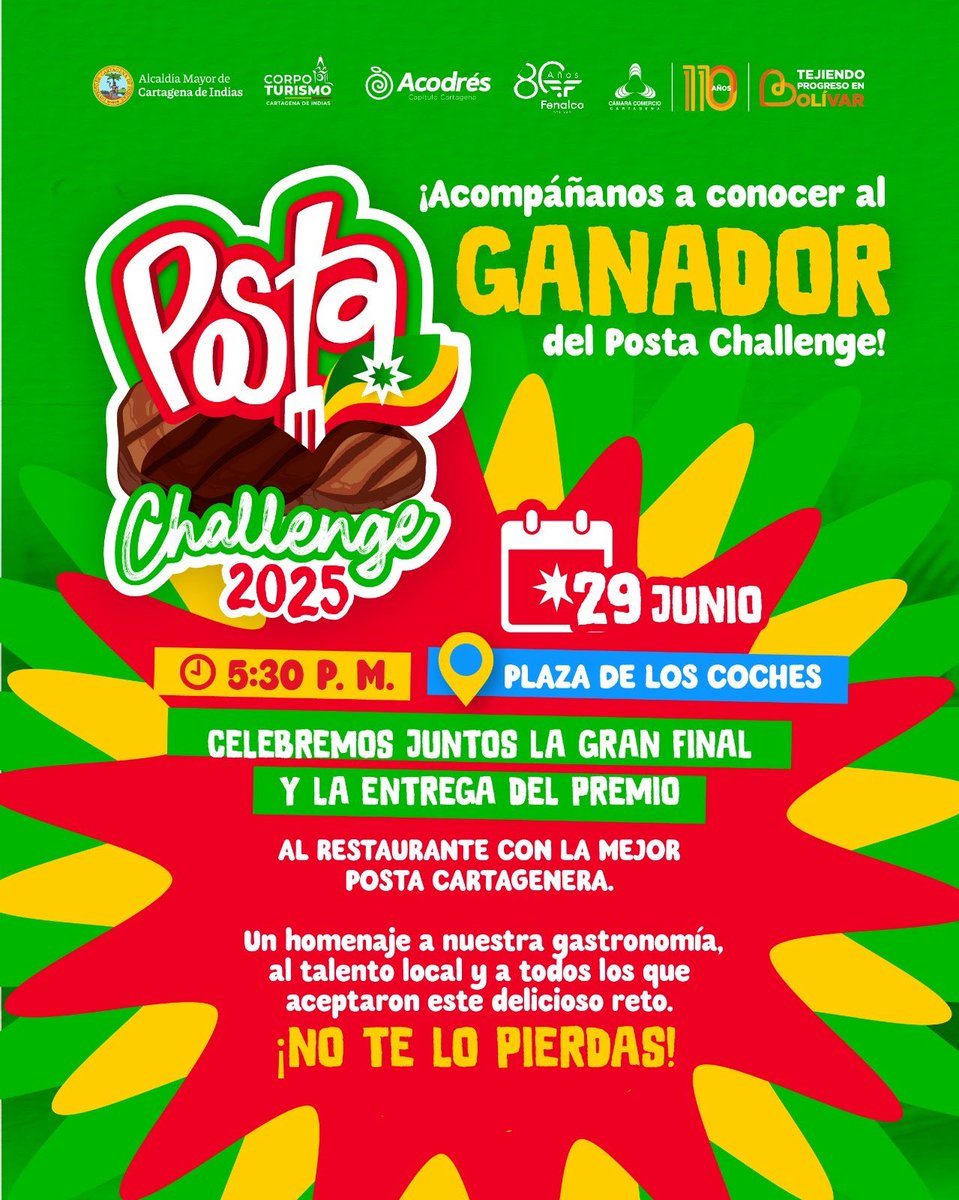 BolivarAcodres's tweet photo. Desde Acodrés Cartagena-Bolívar celebramos esta gran apuesta por el turismo gastronómico: el #PostaChallenge.20 restaurantes rinden homenaje a nuestro plato insignia, uniendo tradición e innovación. 
¡A comer posta, que el sabor es nuestro y merece todos los aplausos! 
#cartagena https://t.co/UDPX8HlPSI