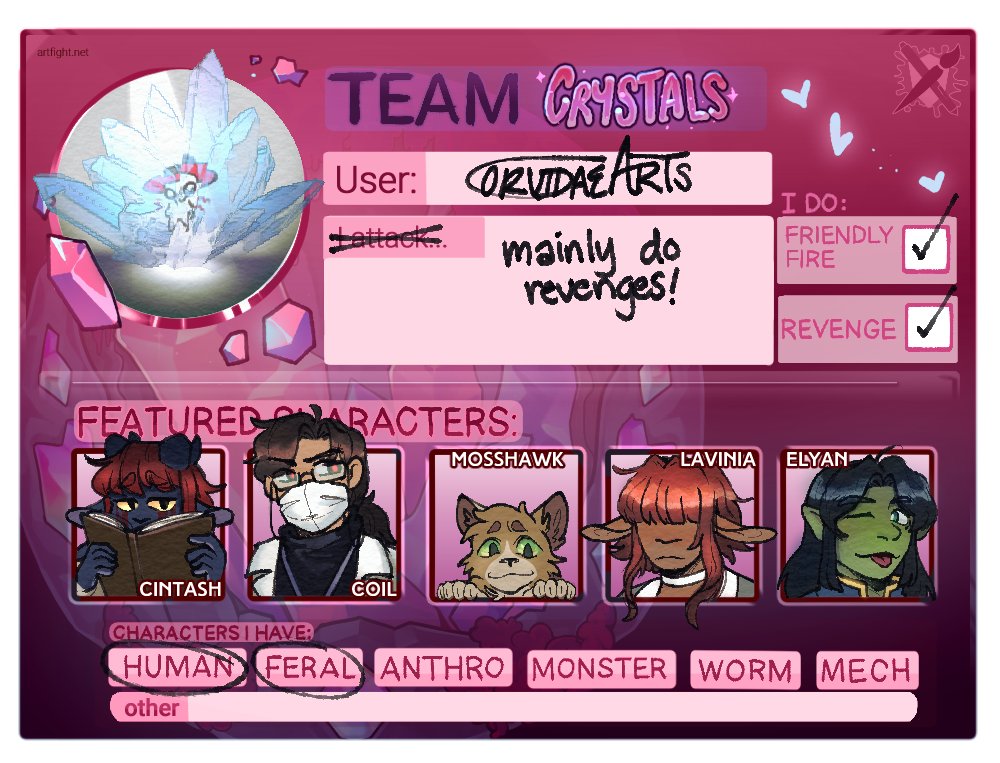 once again, i am full of hubris
artfight.net/~CorvidaeArts
#artfight2025
