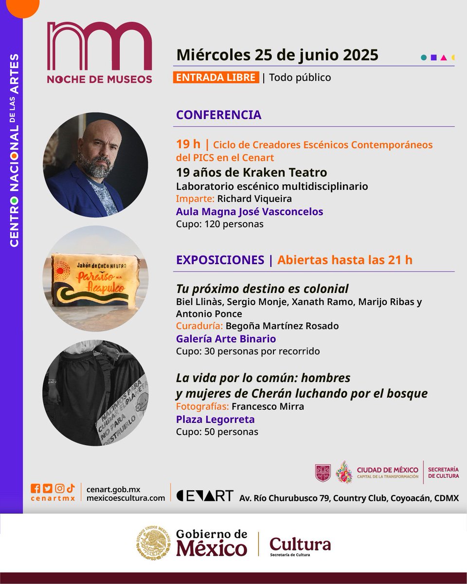 Las personas también son museos. Por eso esta <a href="/nochedemuseos/">Noche de Museos CDMX</a> les invitamos a conocer a Richard Viqueira con su acervo teatral.

También tenemos una nueva exposición para pensar en la dimensión colonial de los hoteles.

¡Les esperamos!