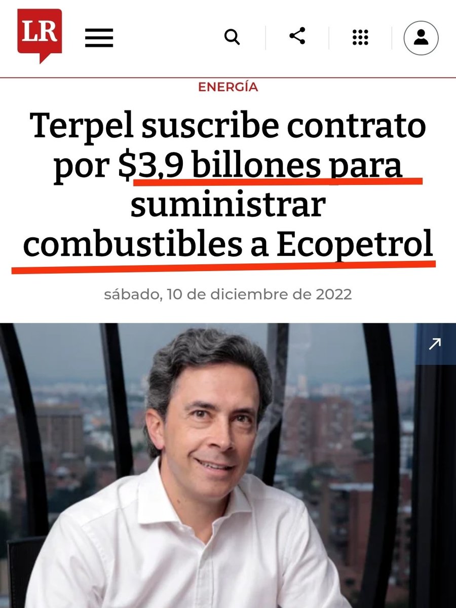 🇨🇴 Comienzan a aparecer las LLAVES!!

Ahora entienden por qué TERPEL es el mayor LAMECULOS de PETRO❓

Una fuente nos confirmó que TERPEL también tiene todos los contrato de combustible de:

- Fuerzas militares 
- policía nacional 
- Ministerios