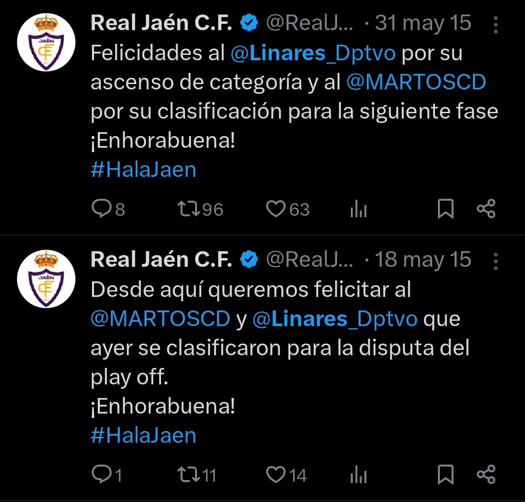 ivancs92's tweet photo. @aupalinares @Linares_Dptvo @RealJaenCF @LVOposiciones Soy de Linares y del Linares, eso que quede claro, simplemente te pongo pruebas de que lo que dices no es cierto y que una cosa es la rivalidad y otra la falta de deportividad, y ojo!, que era el primero deseaba que cayeran desde que empezaron contra el Huétor Tajar. https://t.co/w0WwWly7j5