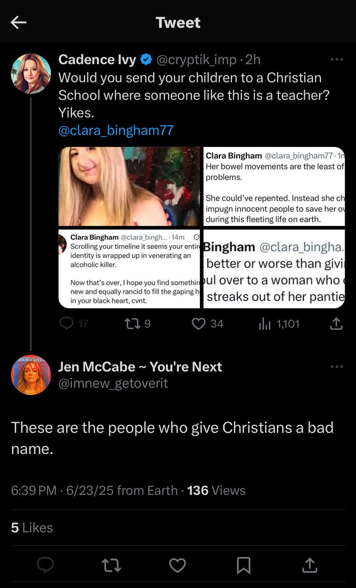 clara_bingham77's tweet image. Your screen name is a threat. You’re not doing yourself any favors either, deary.