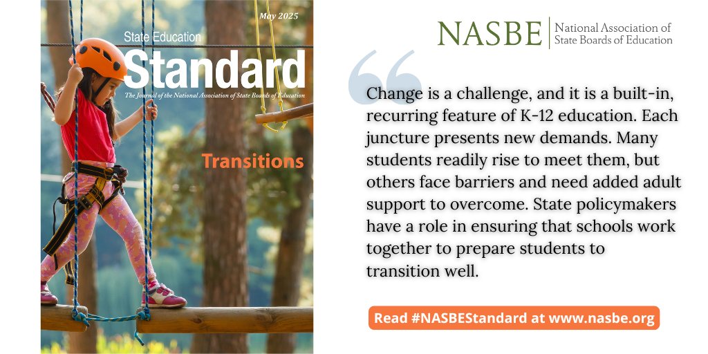 If you enjoyed our webinar yesterday about the transition students face as they enter high school, check out the rest of our #NASBEStandard from May on #schooltransitions! nasbe.org/transitions/
