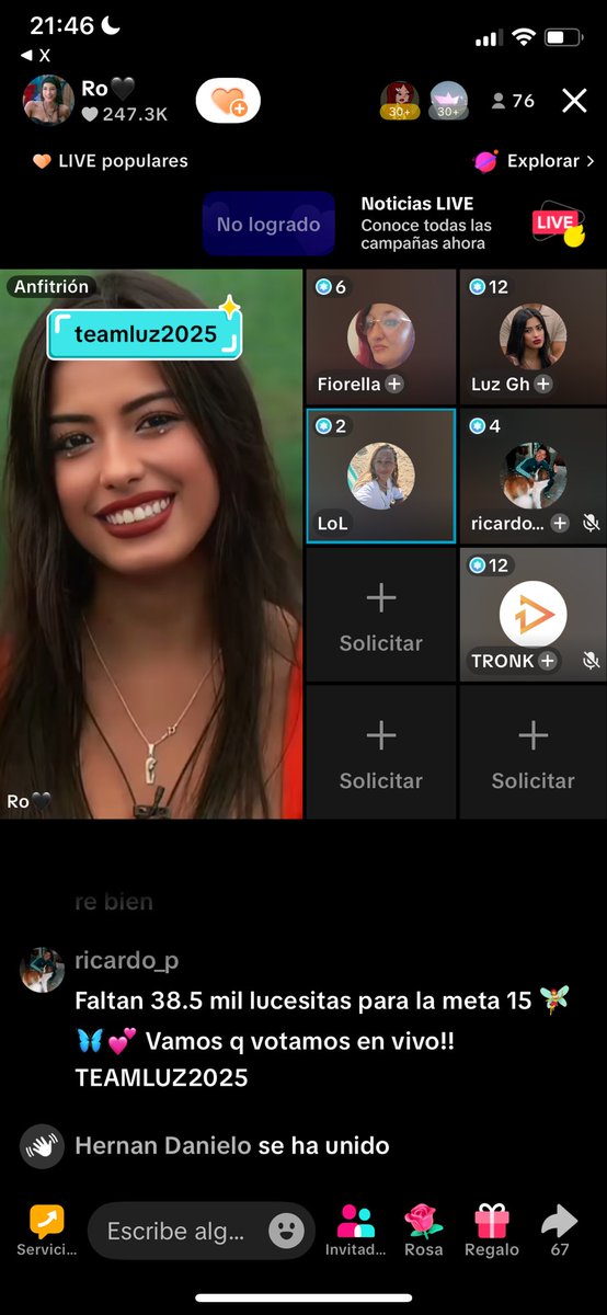 Este grupo lo está dando todo en TikTok! Desde la mañana haciendo metas de votos sin parar! 
Son todo lo que está bien! ❤️
<a href="/sena_grego93438/">AGUSx❤️🤍</a> <a href="/RocoM82500676/">Ro🖤</a> <a href="/LadyWine86/">Fior💗 Rosita Siniestra 💙🔮</a> <a href="/NoeRossati91231/">NoeRossati</a> 

LUZ AL 9009
#GHLUZ #GranHermano