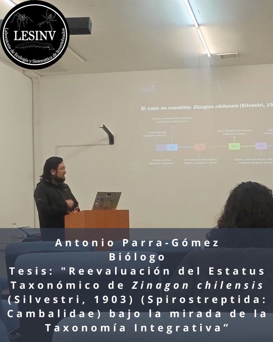 lesinv_lab's tweet photo. En un lapso menor a dos meses, tres integrantes de nuestro laboratorio se han recibido como profesionales universitarios
#BiodiversidadChilena #InvertebradosChilenos #Milpiés #Arañas #Opilion #Taxonomía #CienciaChilena #FaunaSilvestre #Invertebrados #Conservación #ChileNatural https://t.co/zv6L7Kv3YN