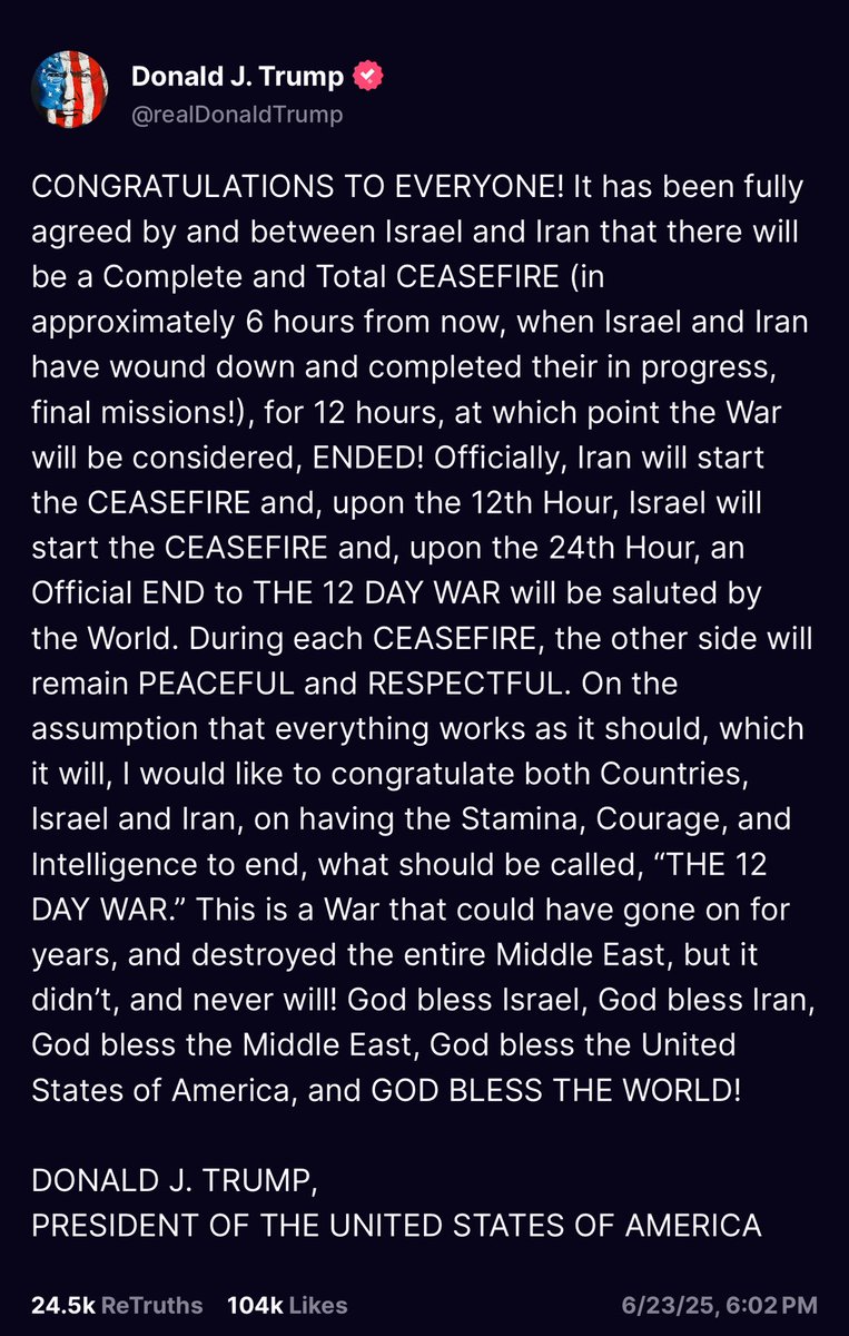 You have to understand this is war time propaganda. Looks like Trump’s claim of a ceasefire agreement is fake news so that they can later claim Iran broke terms they never actually agreed to. This obviously serves to demonize Iran if they continue attacking, applies public