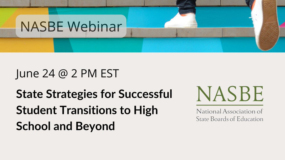 Social, cognitive, and biological changes make the middle-to-high school transition uniquely challenging. State leaders can support them at this critical juncture. Learn how at <a href="/NASBE/">NASBE</a>’s webinar in just an hour! us02web.zoom.us/webinar/regist…