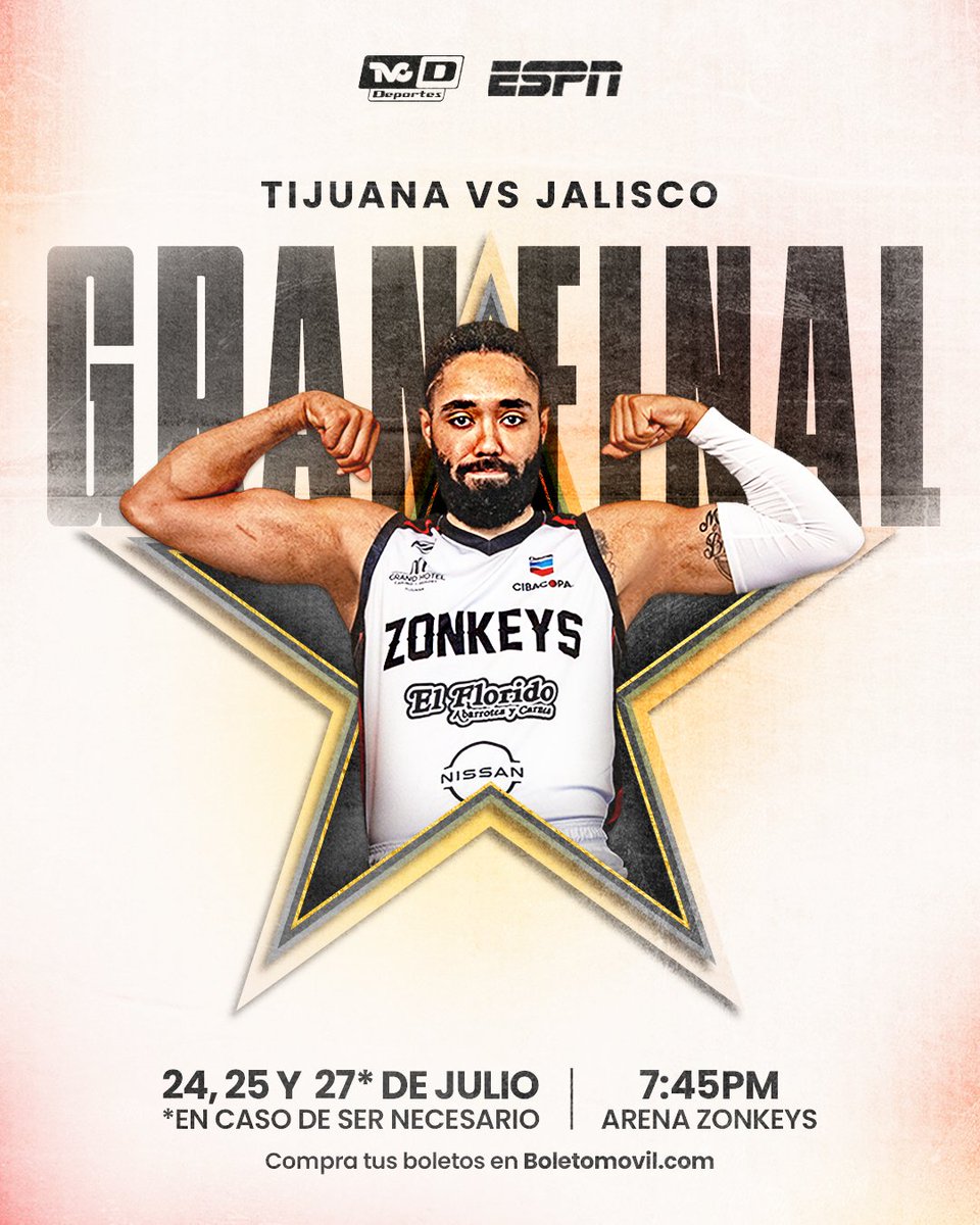¡Mañana empieza la final en casa!🦓❤️‍🔥

🎟️Adquiere tus entradas en boletomovil.com/zonkeys-tijuana y taquillas de Arena Zonkeys

#LightUpTheCourt #ZonkeysOnFire
