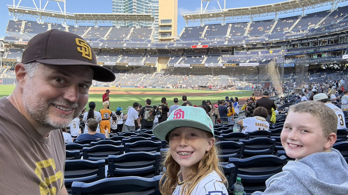 Having a blast already at the Padre’s game. #ForTheFaithful