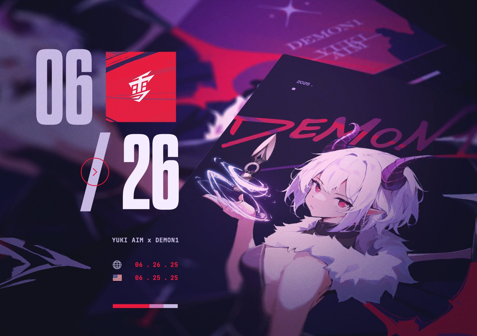 yukiaim ユキエイム demon1 マウスパッド Yuki Aim x Demon1 - Glass Mousepad