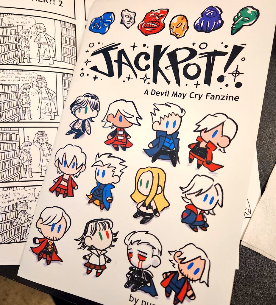 puppyShaker's tweet image. Slowly chipping away at the 4-koma book....! The prototypes will debut at fan expo denver in 2 weeks! (sidenote: the 2nd pic is my greatest rendition of dante, I will take no feedback XD) #DMC
