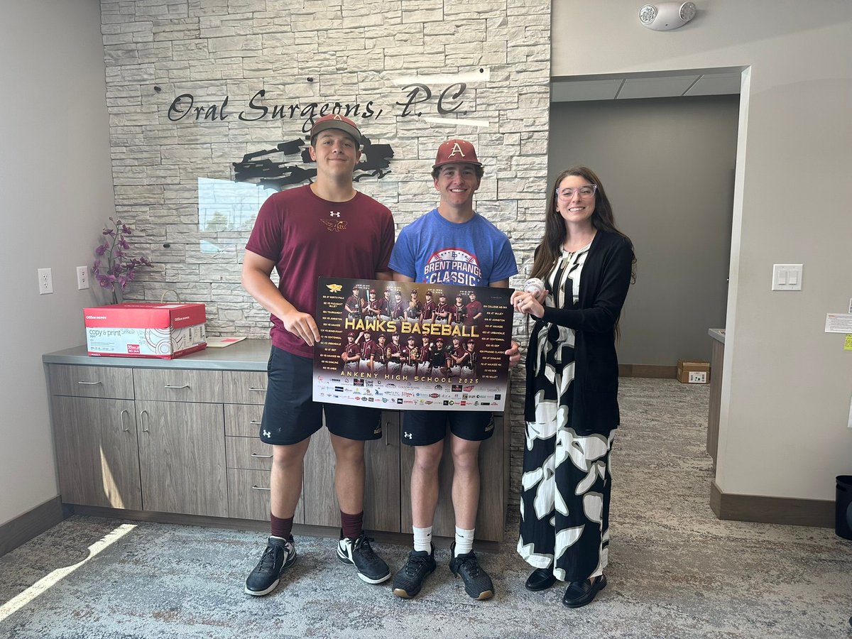 Oral Surgeons  PC, thank you for your sponsorship of the Hawk Baseball operation!   Thank you for your support.