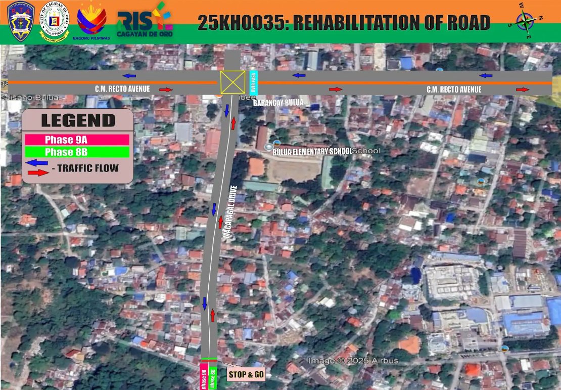 CdoGov's tweet photo. TRAFFIC ADVISORY 📷📷📷
Please be informed of the Temporary Traffic Scheme - project 25KH0035 Rehabilitation of Road in Barangay Bulua, covering 900 meters Cagayan de Oro City, covering 90 calendar days, starting, to wit https://t.co/AYRdUBBh99