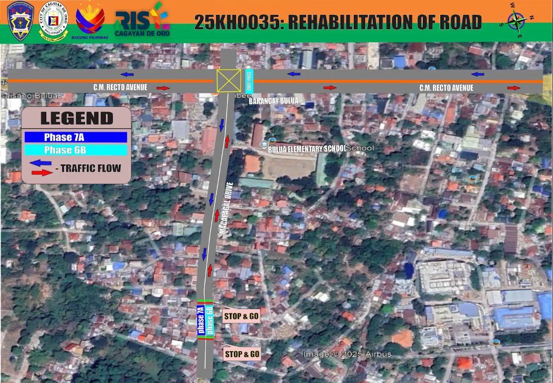 CdoGov's tweet photo. TRAFFIC ADVISORY 📷📷📷
Please be informed of the Temporary Traffic Scheme - project 25KH0035 Rehabilitation of Road in Barangay Bulua, covering 900 meters Cagayan de Oro City, covering 90 calendar days, starting, to wit https://t.co/AYRdUBBh99