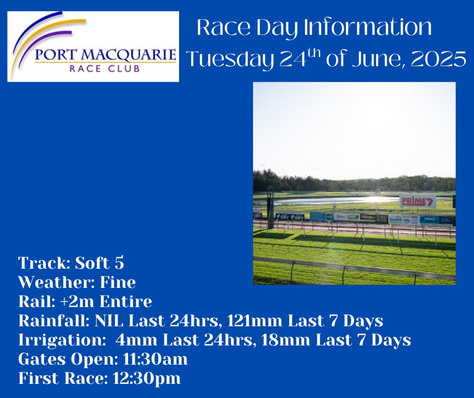 port_races's tweet photo. We are racing today at @port_races for @BraveheartsInc race day.
Just a gold coin donation to Bravehearts for entry to the racecourse. Char Bar Catering will be serving up some amazing food and the Ivan Livermore Stand bar is open.
Weather and Track conditions below: https://t.co/0biaXxkFKo