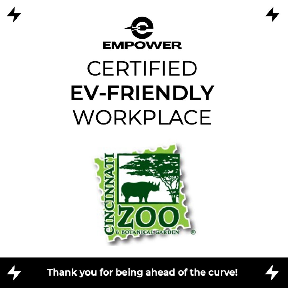 🎉 Congrats to <a href="/CincinnatiZoo/">Cincinnati Zoo</a> for installing 24 #EV chargers via the EMPOWER EV-Friendly Workplace Initiative! ⚡ The Zoo is leading the way in #workplacecharging + #sustainability. Thanks for your leadership! #SustainableTransportation workplacecharging.com