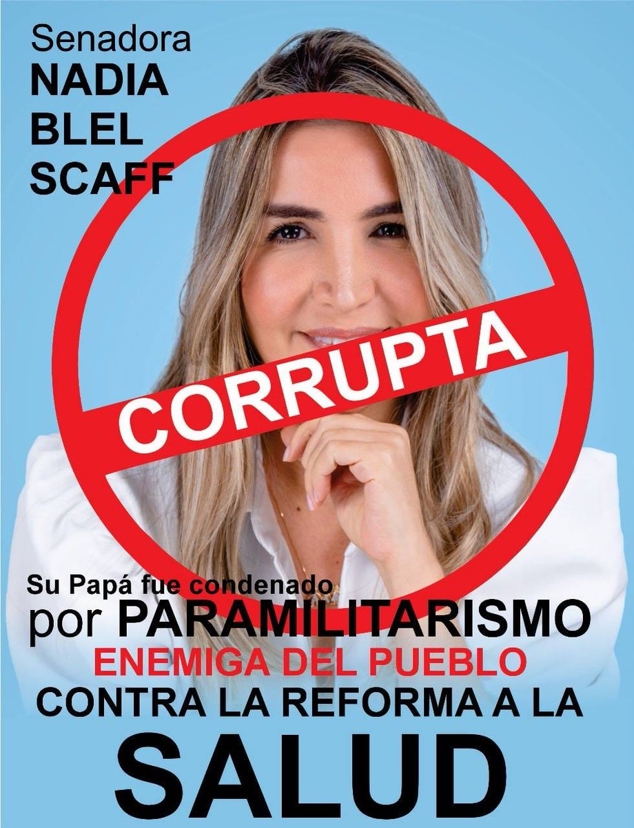 JairSuerz10458's tweet photo. Mucha atención 🇨🇴 ni un voto por esta mujer que odia al pueblo colombiano @nadiablel . https://t.co/HvDG8sNoNj