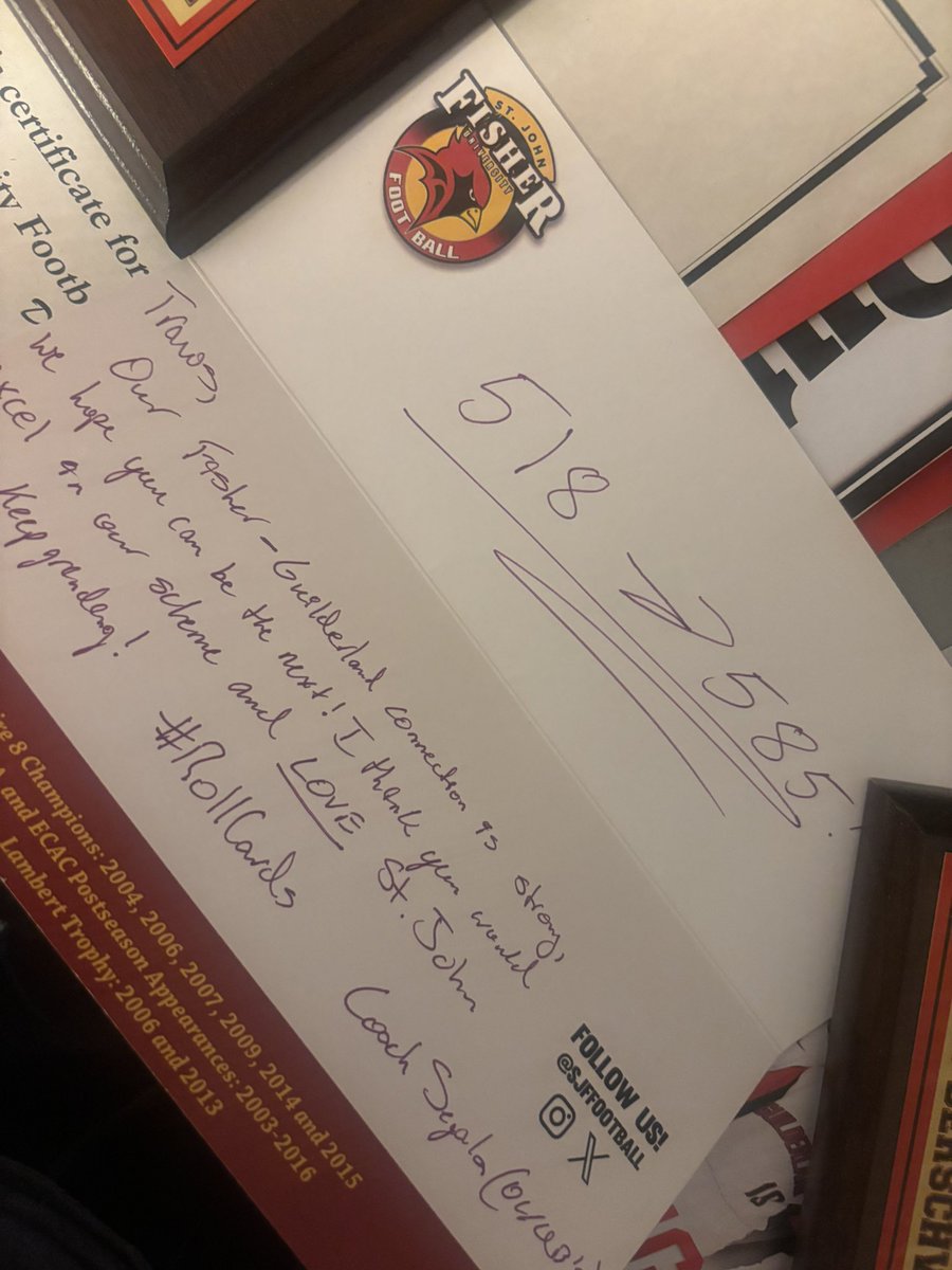 TravisBersch's tweet image. Thank you to @Coach_Segala for the personal hand written letter!