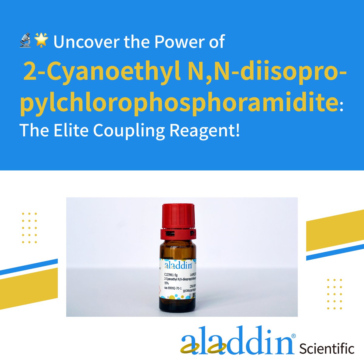 🔬 Uncover the Power of 2-Cyanoethyl N,N-diisopropylchlorophosphoramidite: The Elite Coupling Reagent! 🌟

Elevate your synthetic reactions with 2-Cyanoethyl N,N-diisopropylchlorophosphoramidite, the premium Coupling Reagent. Its unparalleled reactivity, versatility, and