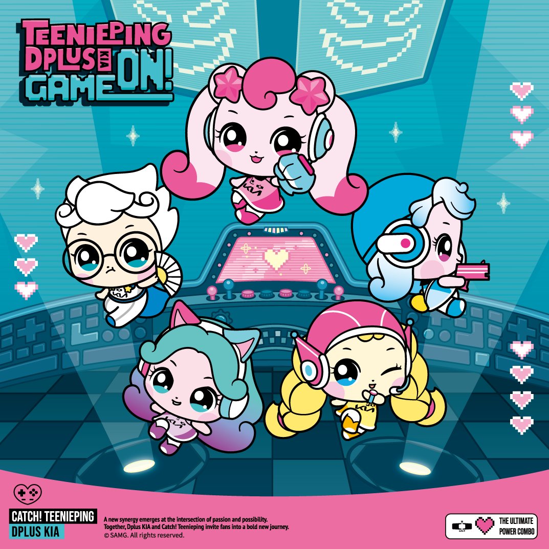 𝘋𝘱𝘭𝘶𝘴 𝘒𝘐𝘈💗𝘛𝘌𝘌𝘕𝘐𝘌𝘗𝘐𝘕𝘎 𝘎𝘢𝘮𝘦 𝘰𝘯!

Dplus KIA💖캐치! 티니핑이 만나 승리를 위한 파워를 만들러 출동⭐

팬분들도 우리와 함께 해달라 츄!

💝캐치! 티니핑 컬래버 유니폼과 MD 상품 라인업은 추후 공개
될 예정입니다.

#DplusKIA #캐치티니핑 #CATCHTEENIEPING